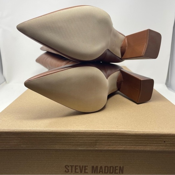 Steve Madden Handles Leather Knee High Heeled Boots in Cognac Brown - NWT - Picture 13 of 14